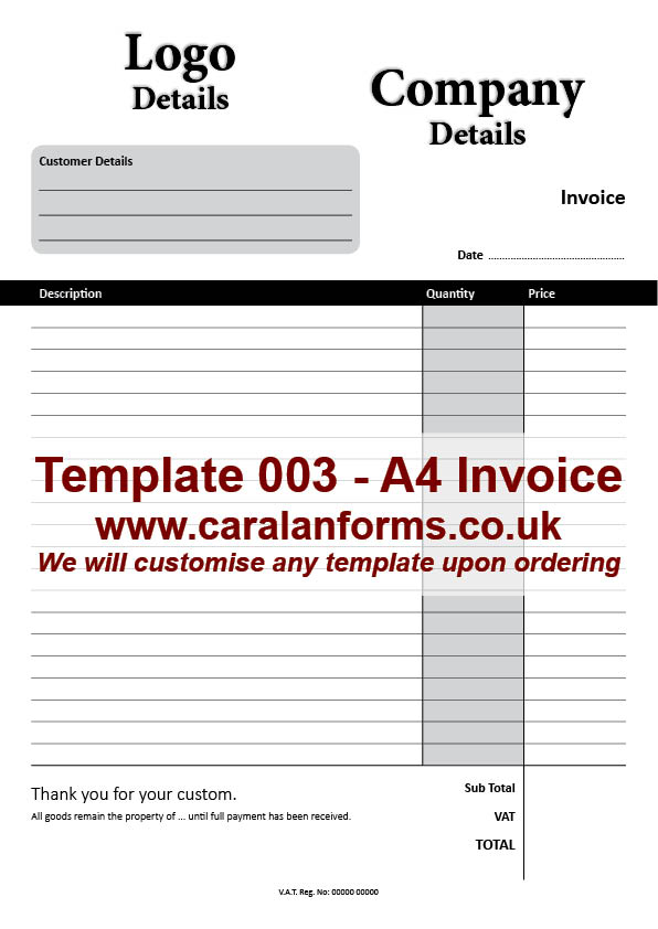 Invoice A4 003