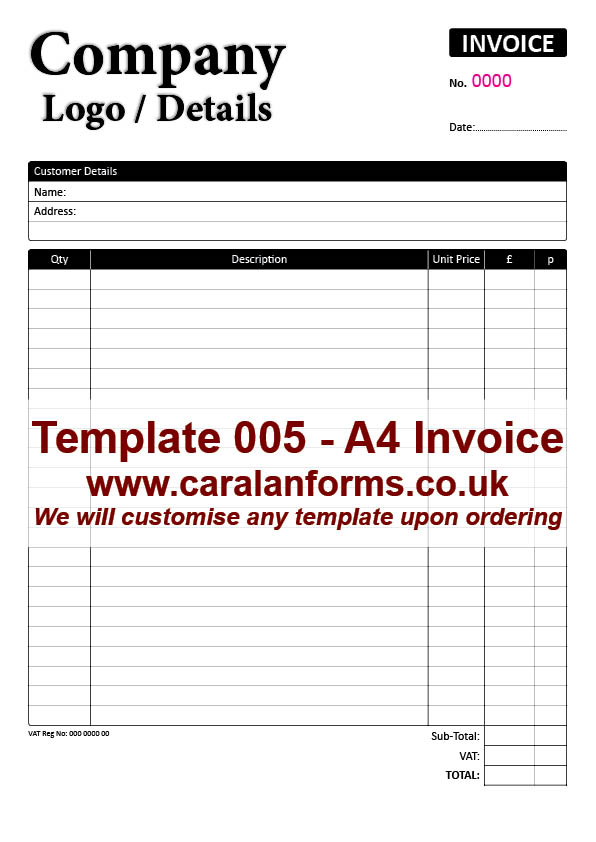 Invoice A4 005