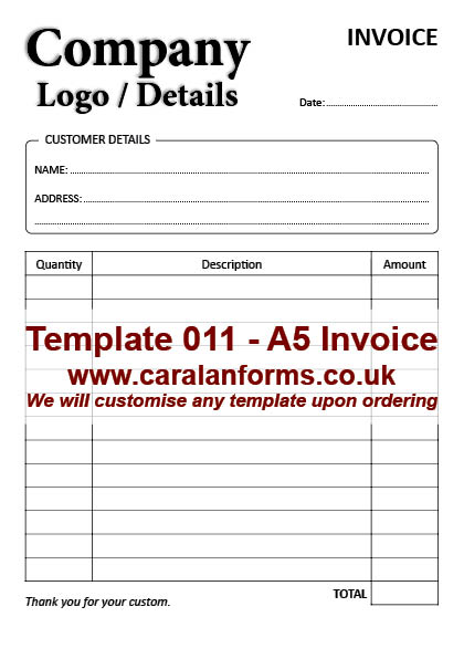 Invoice A5 011